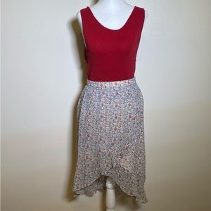 Madewell Chiffon Ruffle-Wrap Midi Skirt in Shadow petal Size: 14 NWT